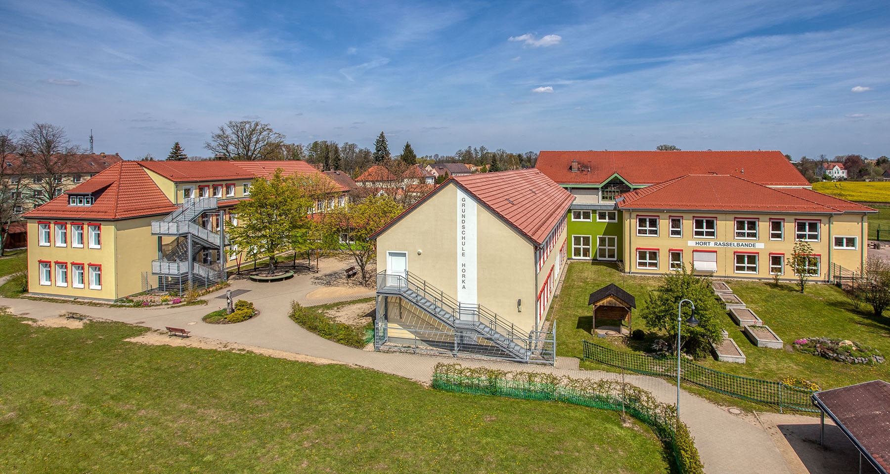 Luftbild von Grundschule Horka